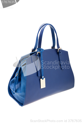 Image of Blue womens bag isolated on white background.