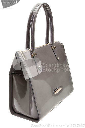 Image of Grey womens bag isolated on white background.