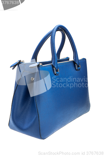 Image of Blue womens bag isolated on white background.