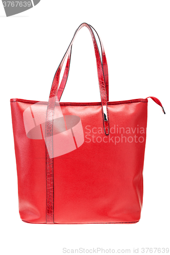 Image of Red womens bag isolated on white background.