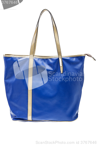 Image of Blue womens bag isolated on white background.