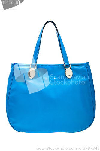 Image of Blue womens bag isolated on white background.