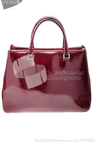 Image of Red womens bag isolated on white background.