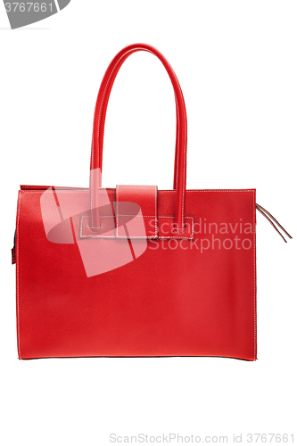 Image of Red womens bag isolated on white background.