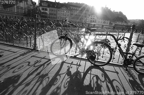 Image of pattern shadows from bicycle