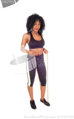 Image of African American woman with rope.