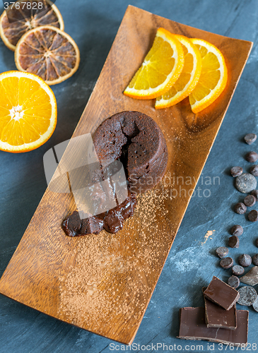 Image of Chocolate fondant. View from above.