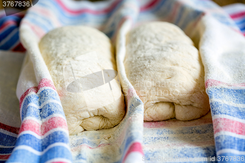 Image of Dough for Italian ciabatta bread.