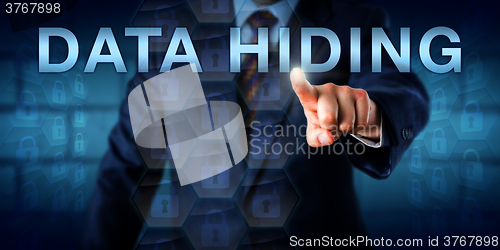 Image of Adversary Pressing DATA HIDING Onscreen