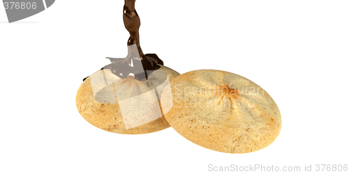 Image of Cookies with chocolate splash