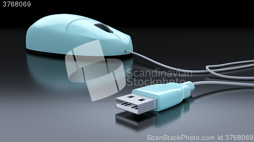 Image of turquoise computer mouse