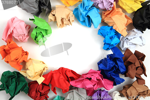 Image of crumpled color papers