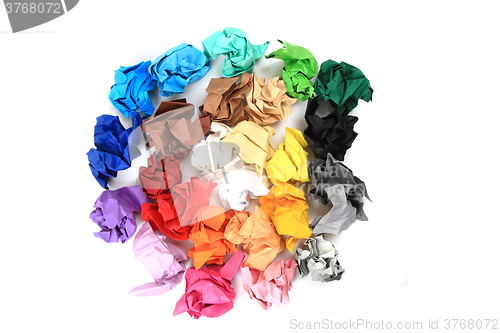 Image of crumpled color papers