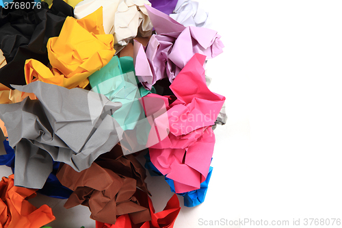 Image of crumpled color papers