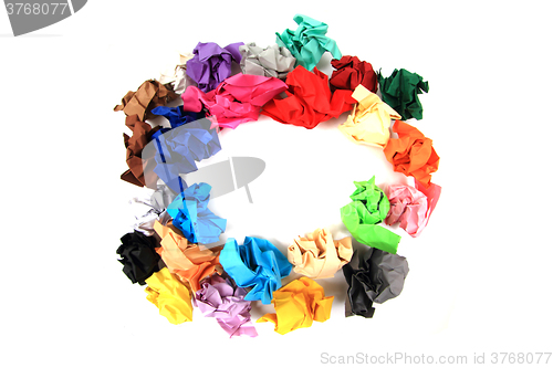 Image of crumpled color papers
