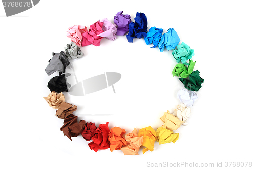 Image of crumpled color papers