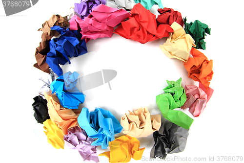 Image of crumpled color papers