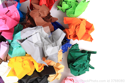 Image of crumpled color papers