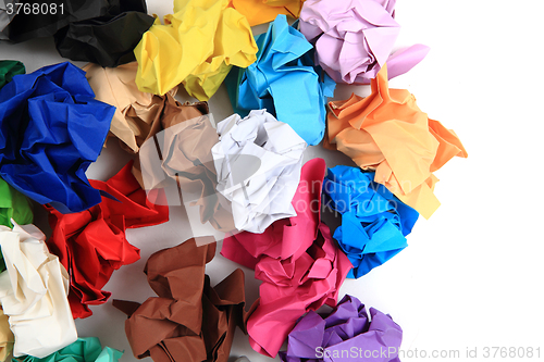 Image of crumpled color papers