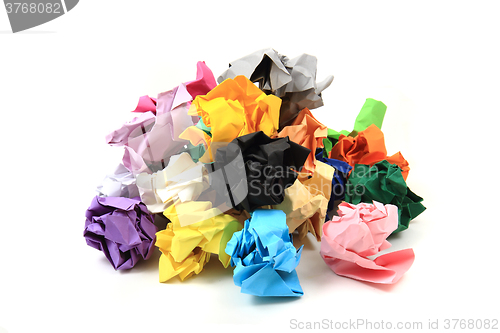 Image of crumpled color papers