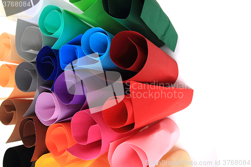 Image of color paper rolls 