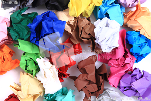 Image of crumpled color papers