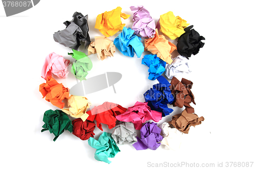 Image of crumpled color papers
