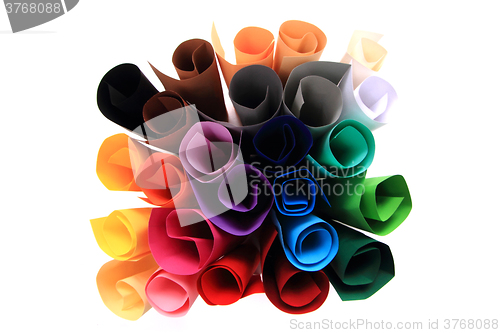 Image of color paper rolls 