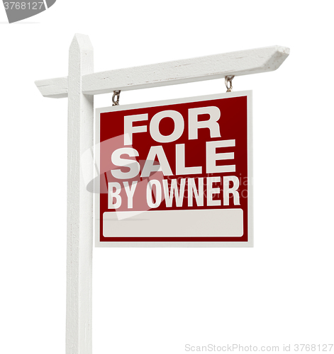 Image of For Sale By Owner Real Estate Sign Isolated on White