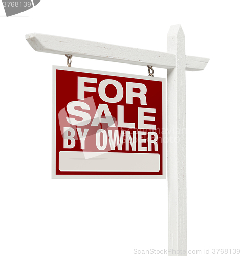 Image of For Sale By Owner Real Estate Sign Isolated on White