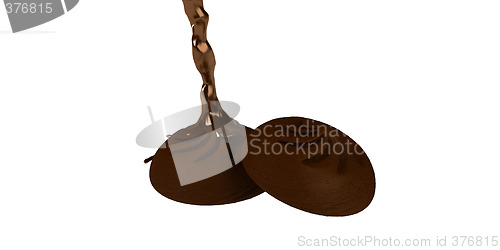 Image of Brown cookies with chocolate splash