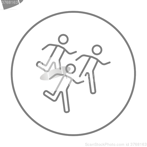 Image of Running men line icon.