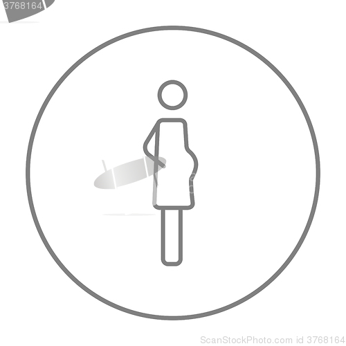 Image of Pregnant woman line icon.