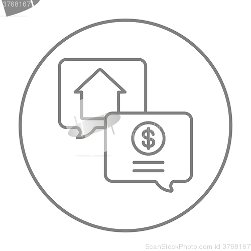 Image of Real estate transaction line icon.