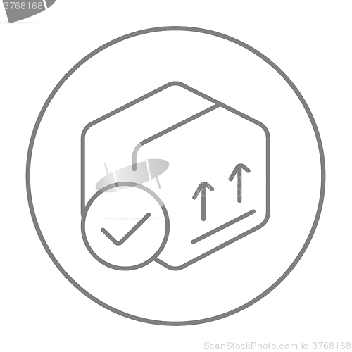 Image of Carton package box line icon.