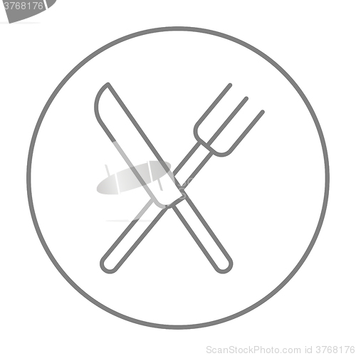 Image of Knife and fork line icon.