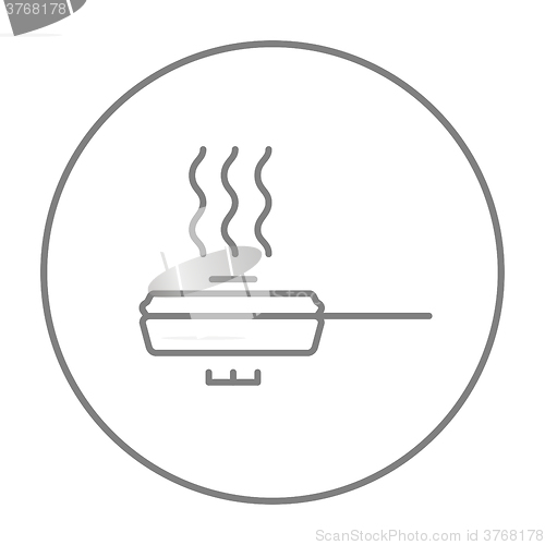 Image of Frying pan with cover line icon.