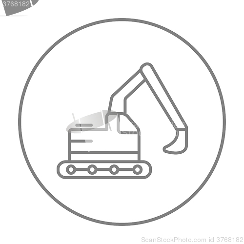 Image of Excavator line icon.