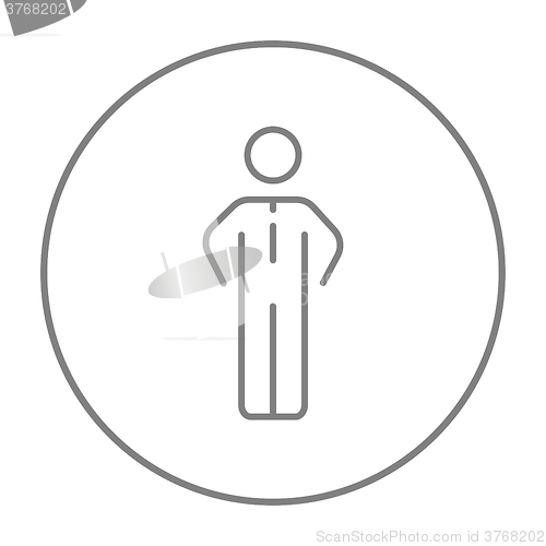 Image of Businessman standing line icon.