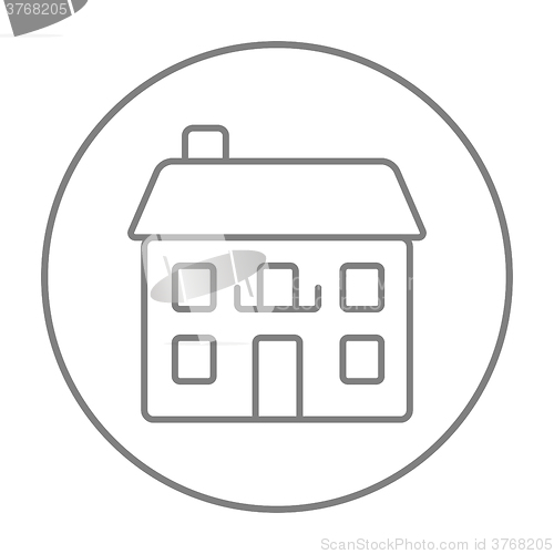 Image of Two storey detached house line icon.