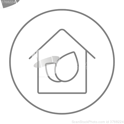 Image of Eco-friendly house line icon.