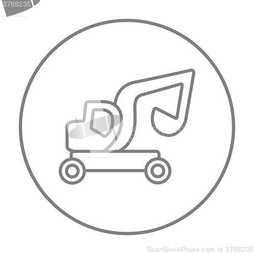 Image of Excavator truck line icon.