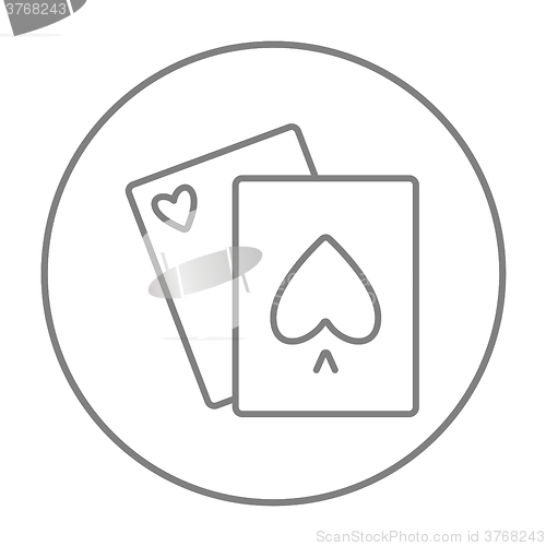 Image of Playing cards line icon.