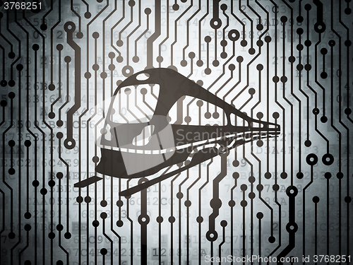 Image of Travel concept: circuit board with Train