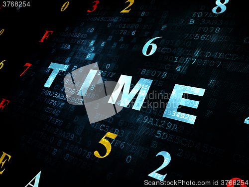 Image of Time concept: Time on Digital background