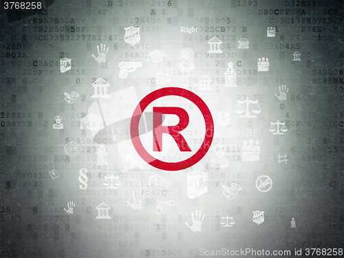 Image of Law concept: Registered on Digital Paper background