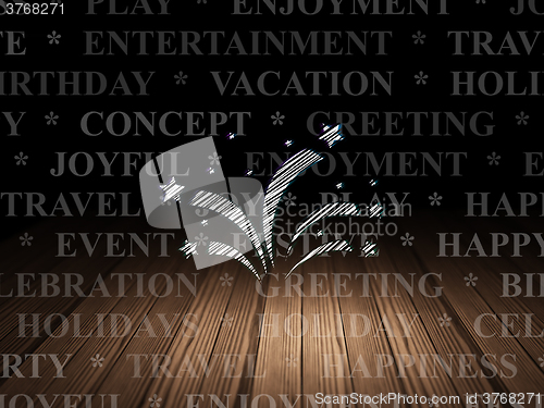Image of Holiday concept: Fireworks in grunge dark room