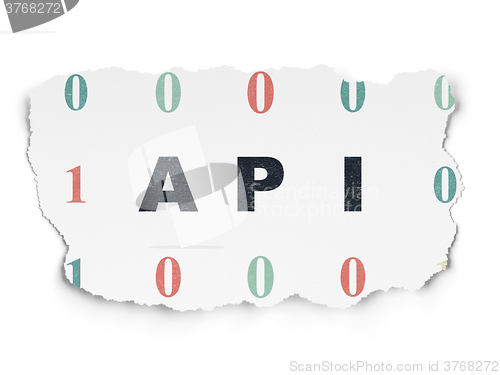 Image of Programming concept: Api on Torn Paper background