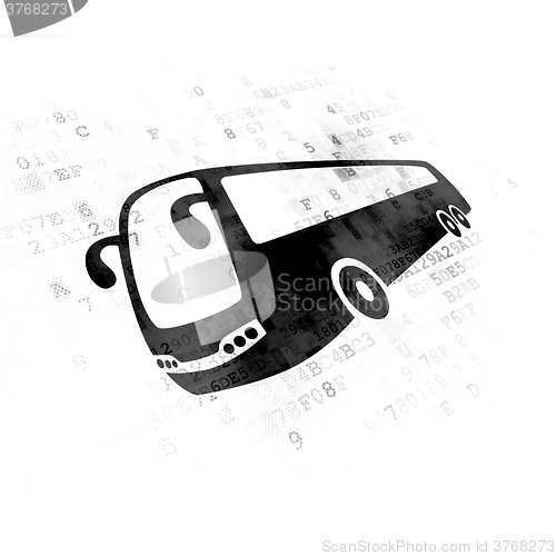 Image of Travel concept: Bus on Digital background