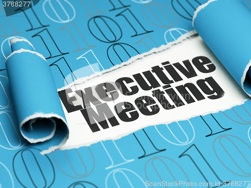 Image of Business concept: black text Executive Meeting under the piece of  torn paper